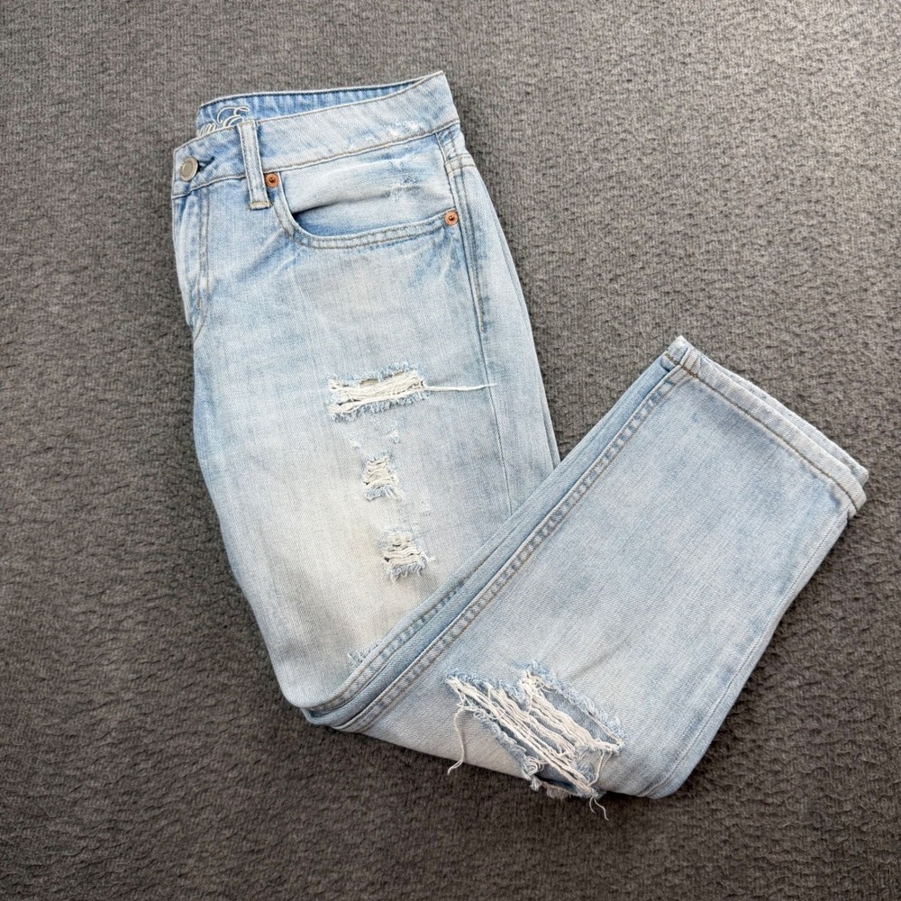 American Eagle Distressed Jeans Women's 4 Light Blue Ripped Cotton Denim